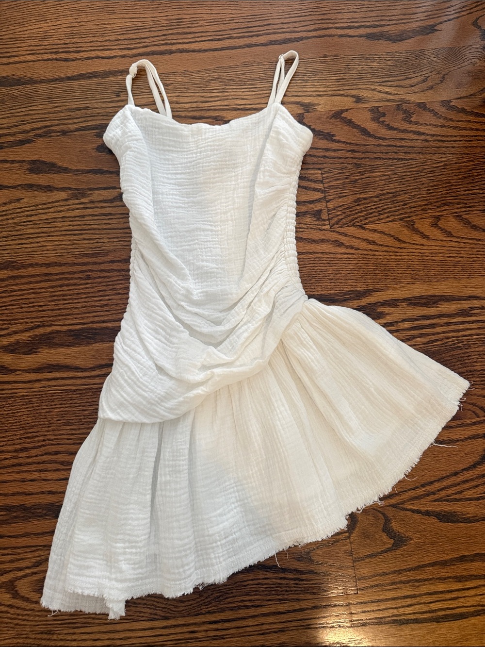 Katie J NYC White Textured Tiered Sundress